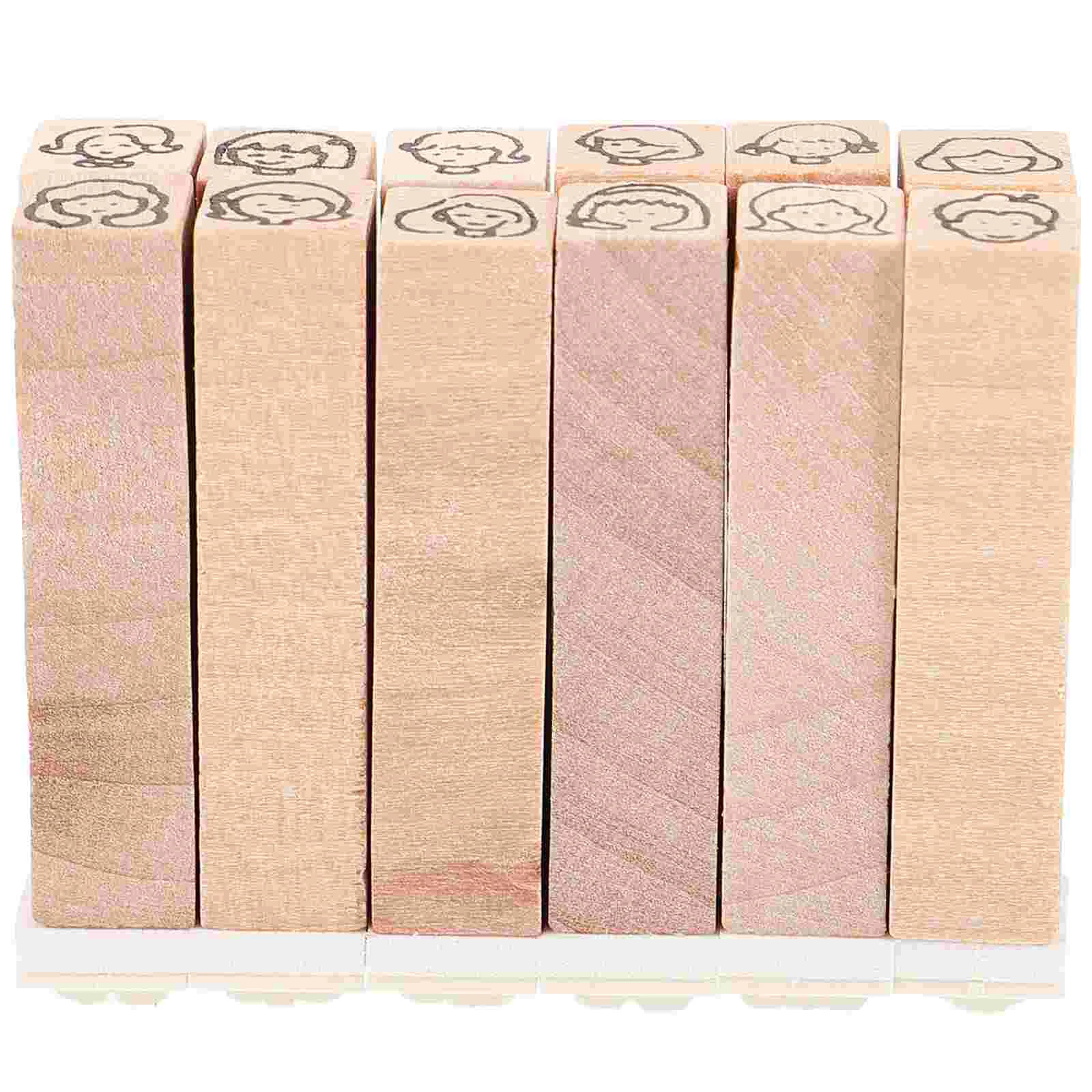 

12 шт., деревянные штампы в стиле ретро для скрапбукинга