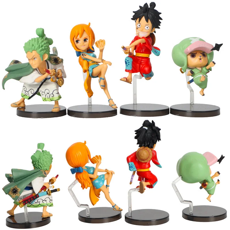 

One Piece Tony Chopper Action Figure Anime Kimono Kingdom Nami 4-7cm Kawaii Roronoa Zoro BIrthday Cute Gift Desktop Room Decor
