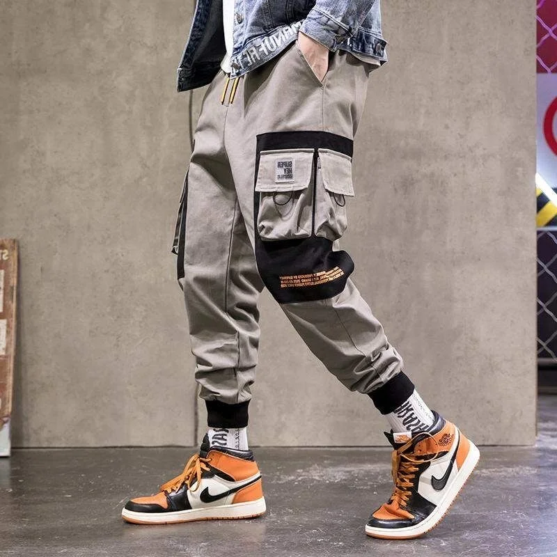 

Hip Hop Camouflage Black Pants Mens Cargo Harem Pant Streetwear Harajuku Jogger Sweatpant Cotton Trouser
