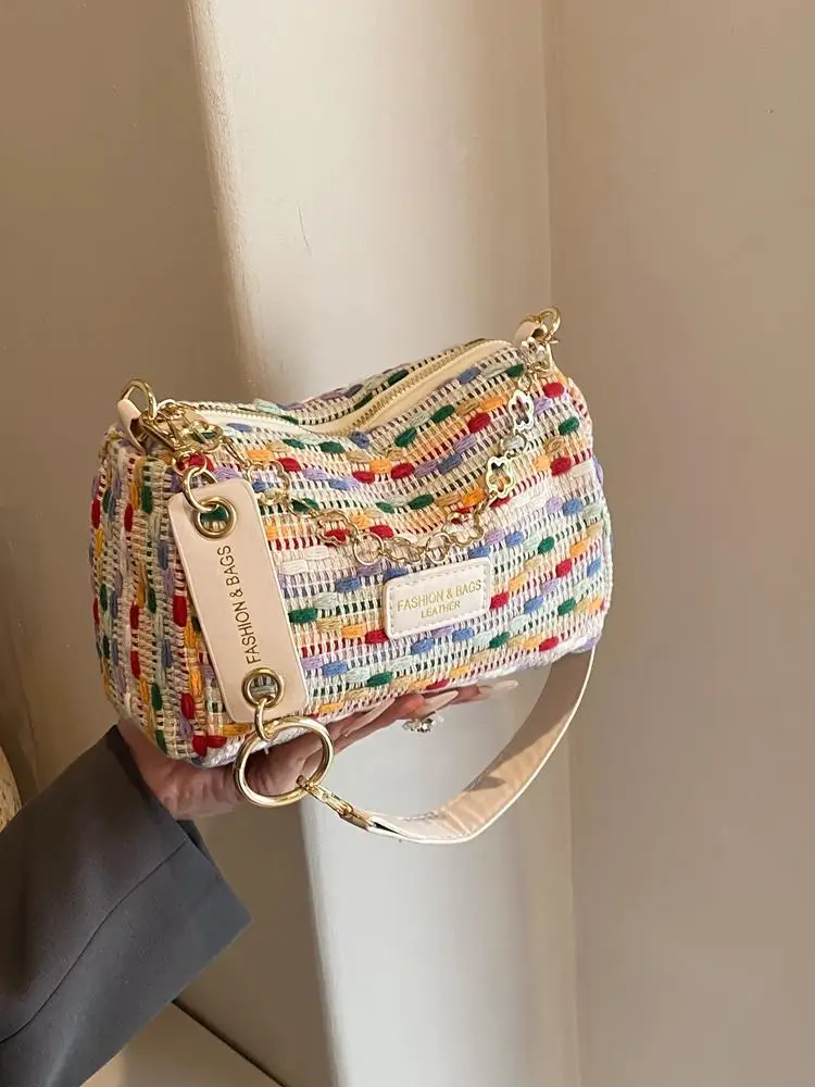 2024 модные красочные женские сумки через плечо простая повседневная женская