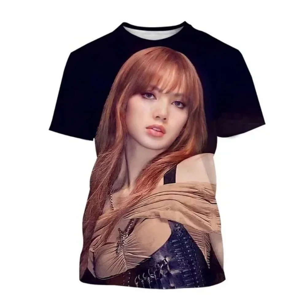 Мужская и женская модная футболка с 3D принтом LISA танцовщица поп-певица звезд