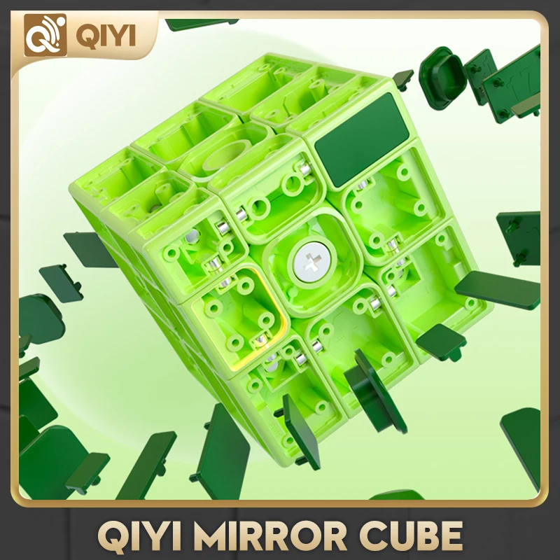 Cubezone Qiyi Mirror 3x3 Magic Cube Магнитная Сине-зеленая Полная Наклейка Профессиональная