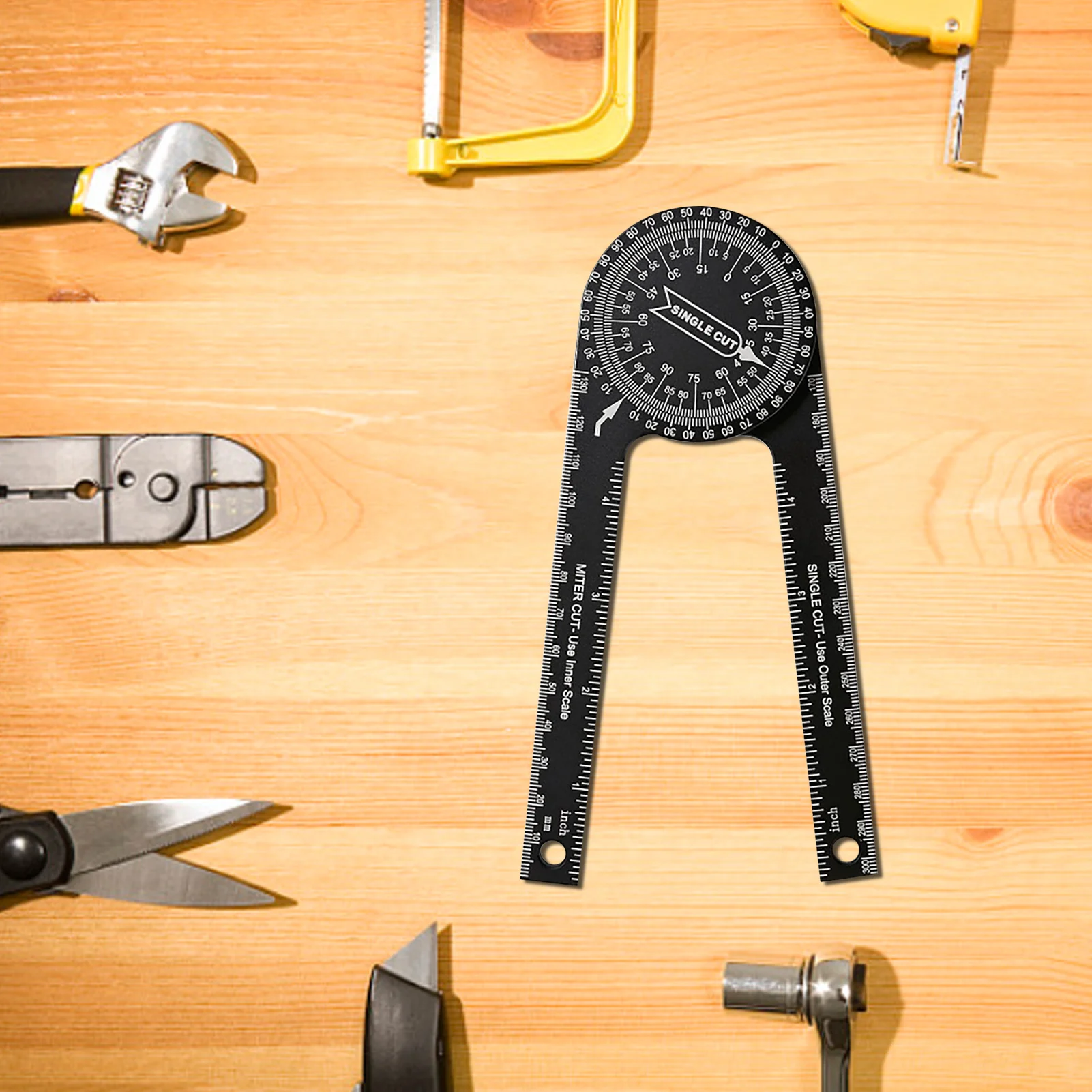 

Транспортир для торцов, 360-градусный алюминиевый прибор для измерения угла, 7,3 дюйма