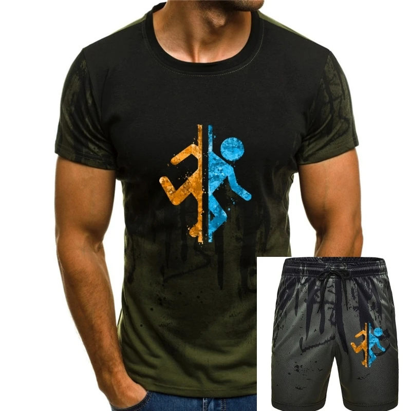

Portal T Shirt Portal Splatter T-Shirt Printed Casual Tee Shirt Mens Cute Cotton Short Sleeves Tshirt