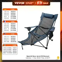 VEVOR-아웃도어 접이식 캠프 의자, 등받이 및 발판, 휴대용 침대, 낮잠용 의자, 캠핑 및 낚시용, 접이식 해변 라운지 의자