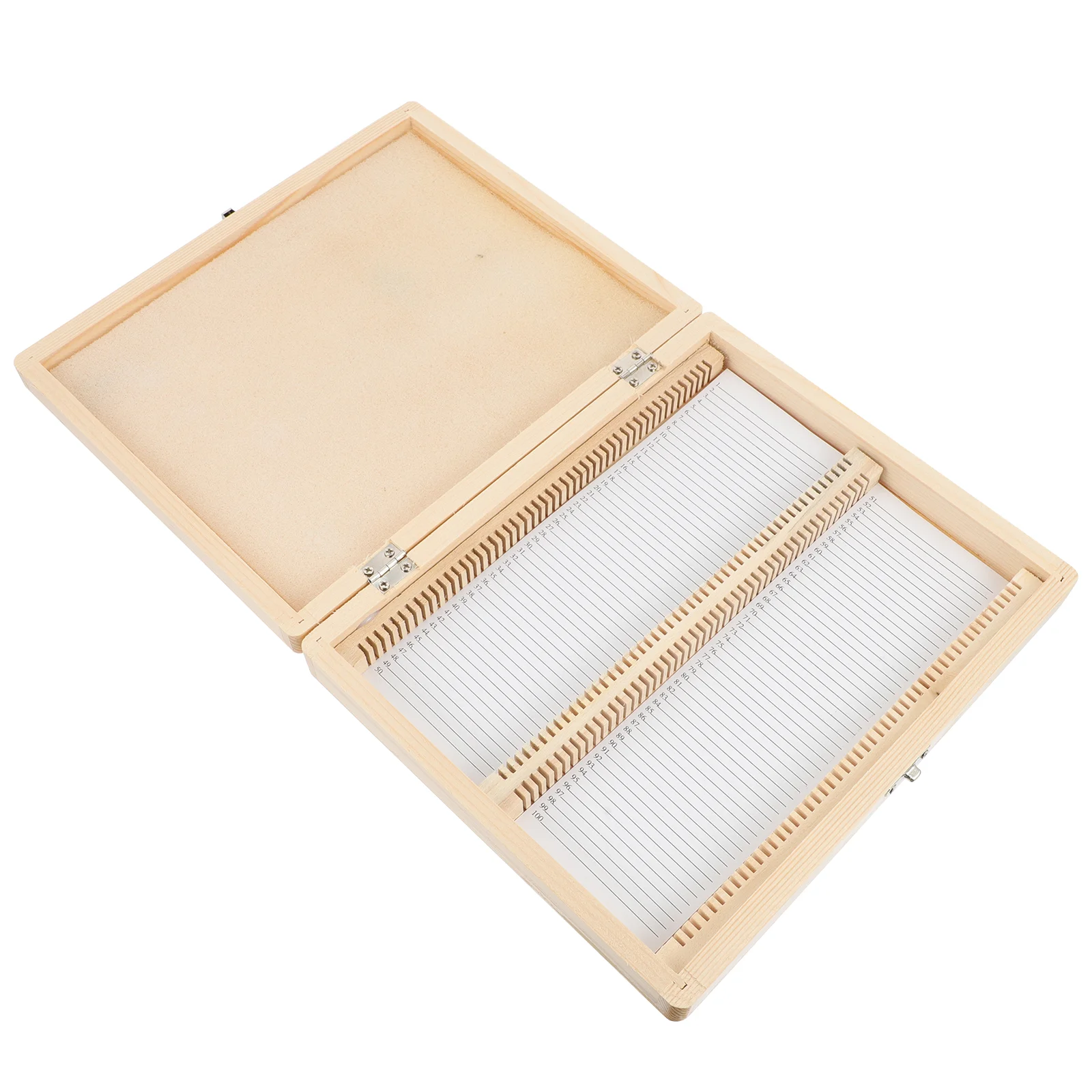 

Slide Box Wood Microscope Container Storage Holder Miniature Case Glass Bracket