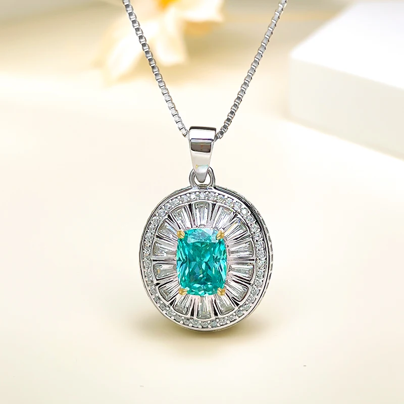 

Модное искусственное ожерелье из серебра 925 пробы, инкрустированное высокоуглеродистыми бриллиантами, создает эффект ретро