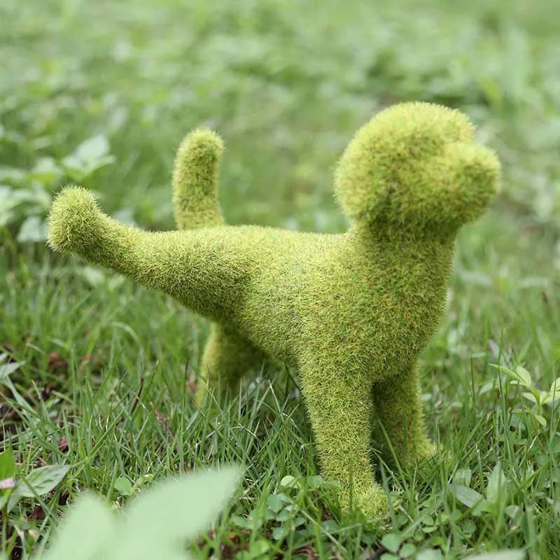

European-style Outdoor Courtyard Grass Green Simulation Flocking Puppy Ornaments Balcony Garden Window Photo Decoration Animals