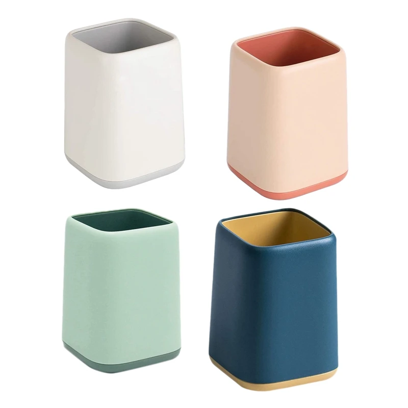 

2 Pcs Desk Pen Holder Two-Tone Durable Desktop Organizer Pencil Holder For Desk