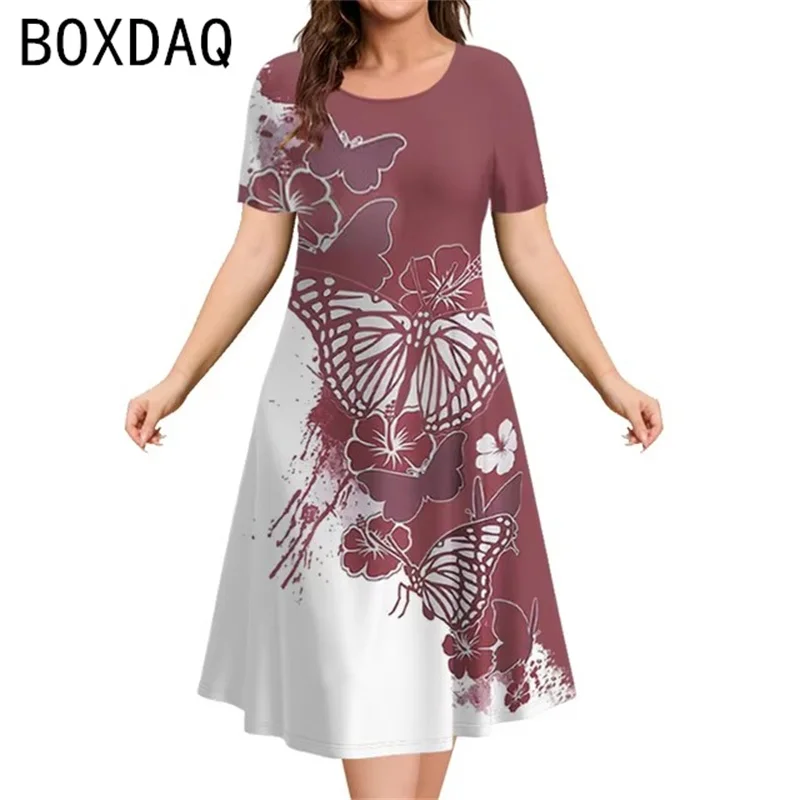 Женское винтажное платье трапециевидной формы с 3D цветочным узором