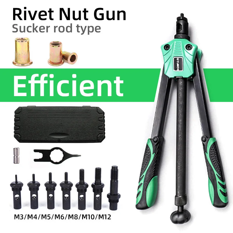 Hand Manual Rivet Nut Gun Tool  Setter Threaded Insert Riveter Pliers Labor-Saving Machine For Metric M3 M4 M5 M6 M8 M10 M12 Nut