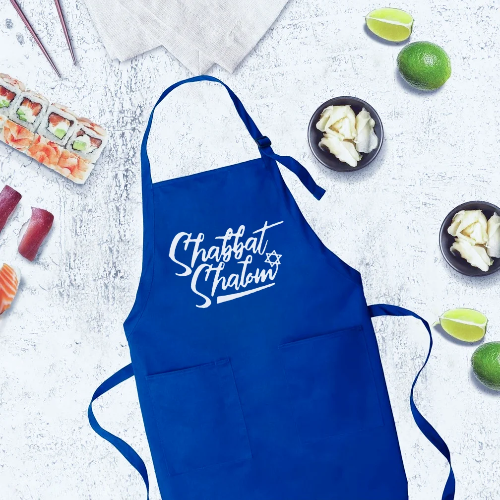 Синий фартук Shabbat Shalom для взрослых  HGDTFF