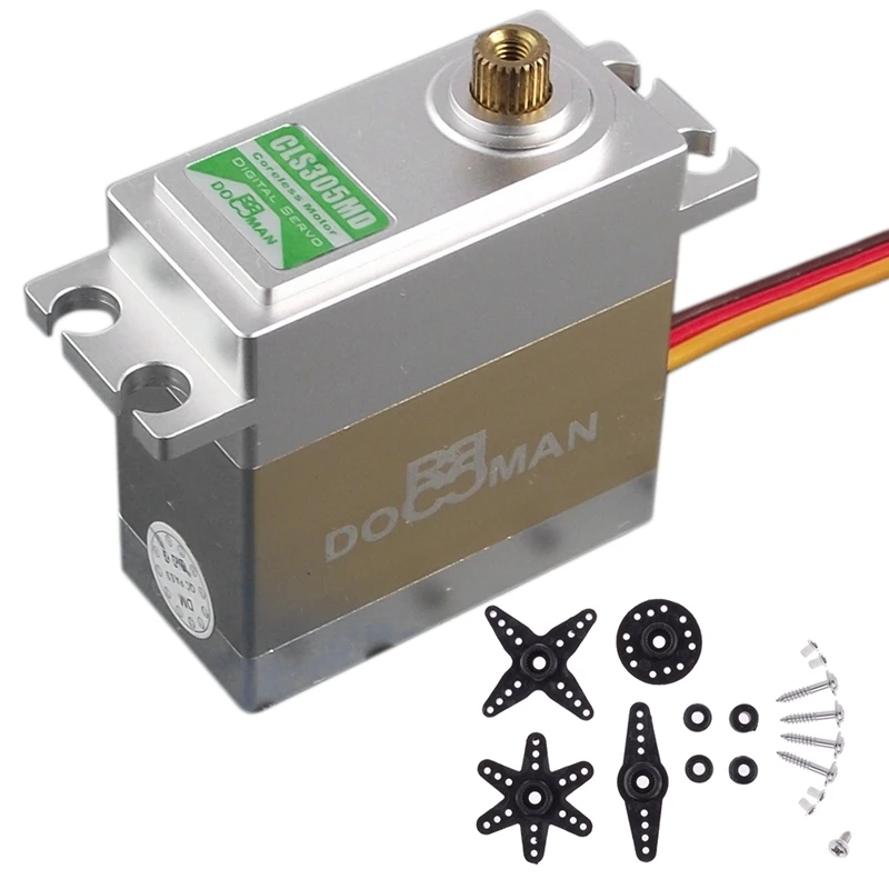 

Рулевой механизм DORCRCMAN CLS305MD, полностью металлический корпус, 30 кг, металлический сервопривод, цифровой рулевой механизм, угол 180 градусов