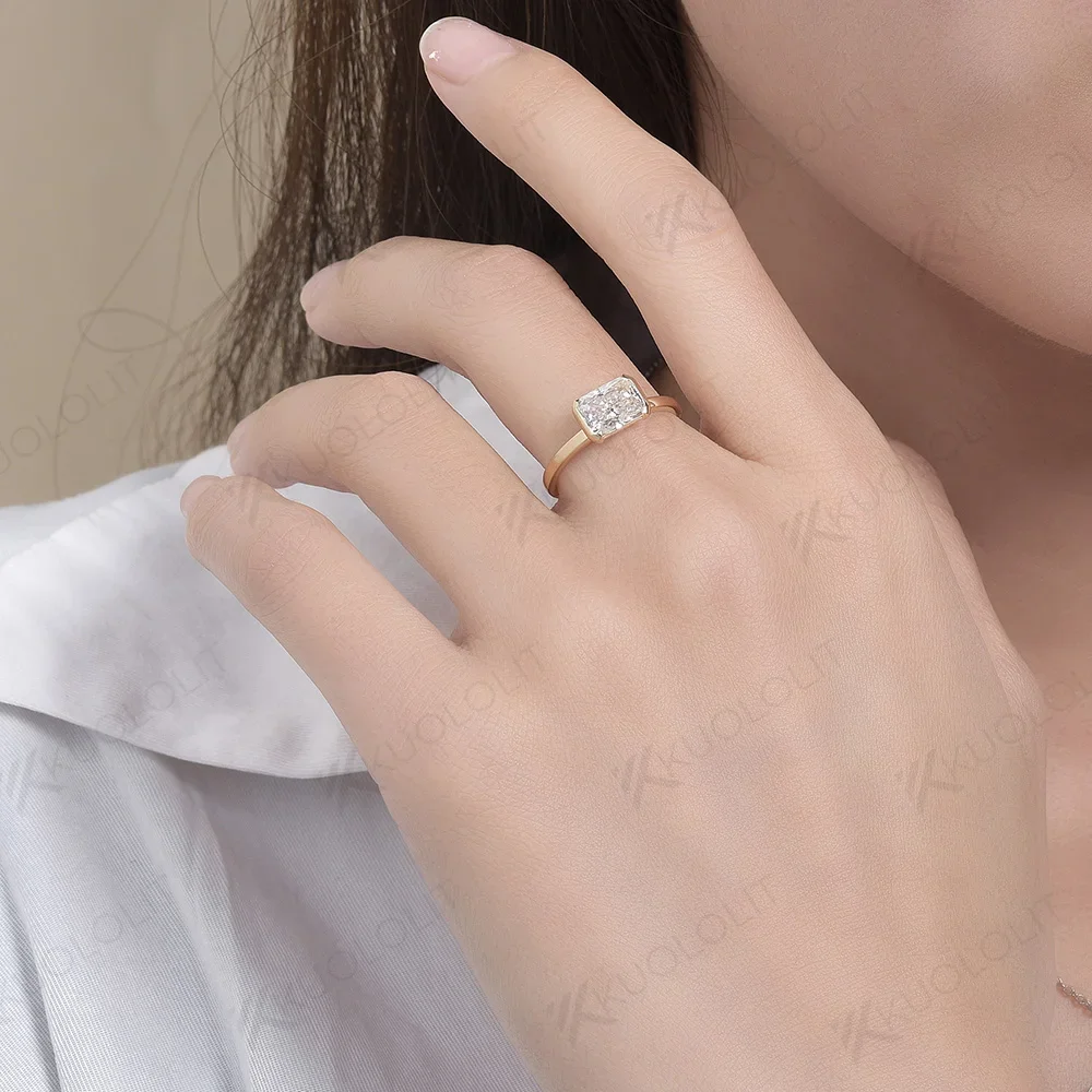 Женское кольцо Kuololit 2CT с сияющим муассанитом D/VS1