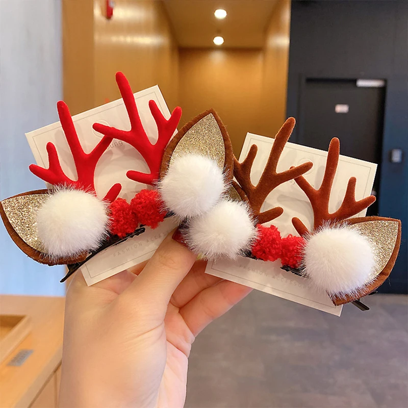 

Милые рождественские заколки для волос, детские головные уборы, Детские банты, рога, заколки, шпильки для волос для девочек, рождественские ...