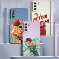 anime slam dunk shooting action for samsung galaxy s22 s21 s20 fe s10 note 20 10 ultra lite plus liquid rope phone case