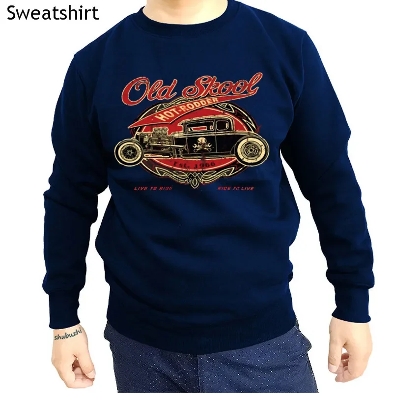 Velocitee Мужская Old Skool Hot Rat Rod Muscle V8 Ретро 50's shubuzhi мужская толстовка с круглым