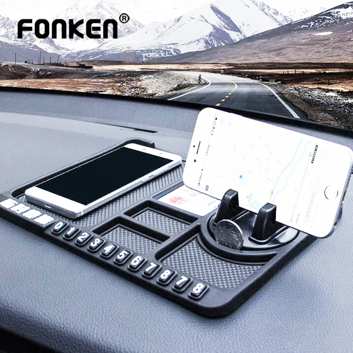 

Car Dashboard Anti-Slip Mat Mobile Phone Holder Stand Car Interior Accessories Storage Cushion Parking Number Dashboard Stickier