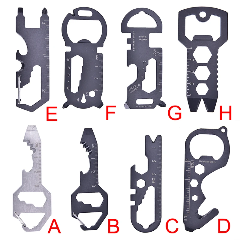 

Outdoor Multi-function Tool Card Opener Keychain With Multi-purpose Gadgets Tool