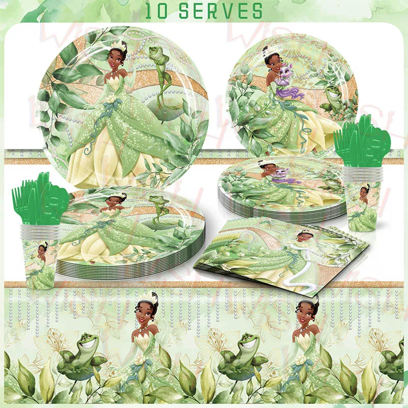 

Disney Tiana Princess and the Frog Disposable Tableware Party Supplies Plate Cup Girl Birthday Wedding Baby Shower Decor