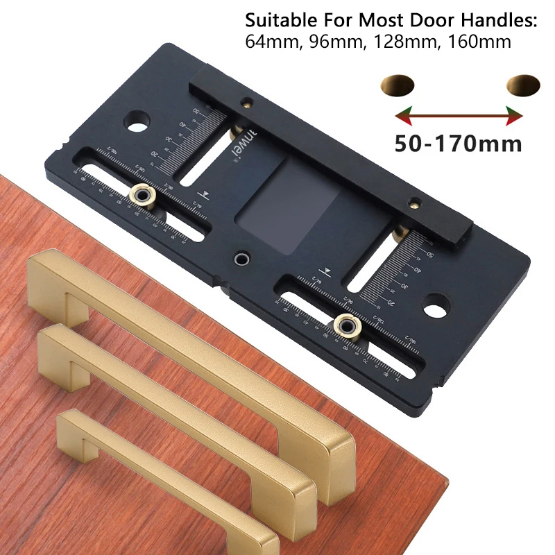 

Door Handle Punch Locator Pocket Jig Set Woodworking Aluminum Alloy Wardrobe Door Cabinet Positioner Hardware Install Guide