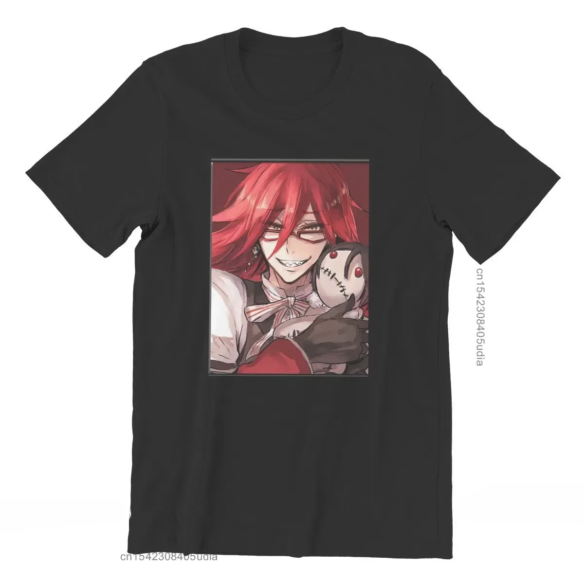 Футболка мужская с надписью Черный Батлер тенниска из хлопка в стиле японского