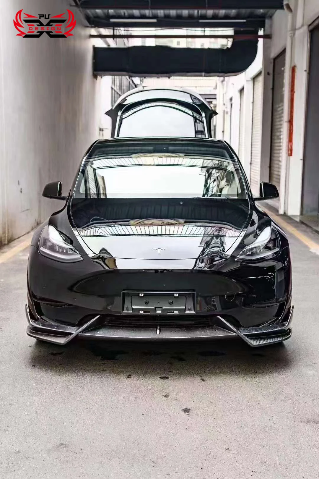 Передний бампер из углеродного волокна для губ спойлер подбородка фартук Tesla