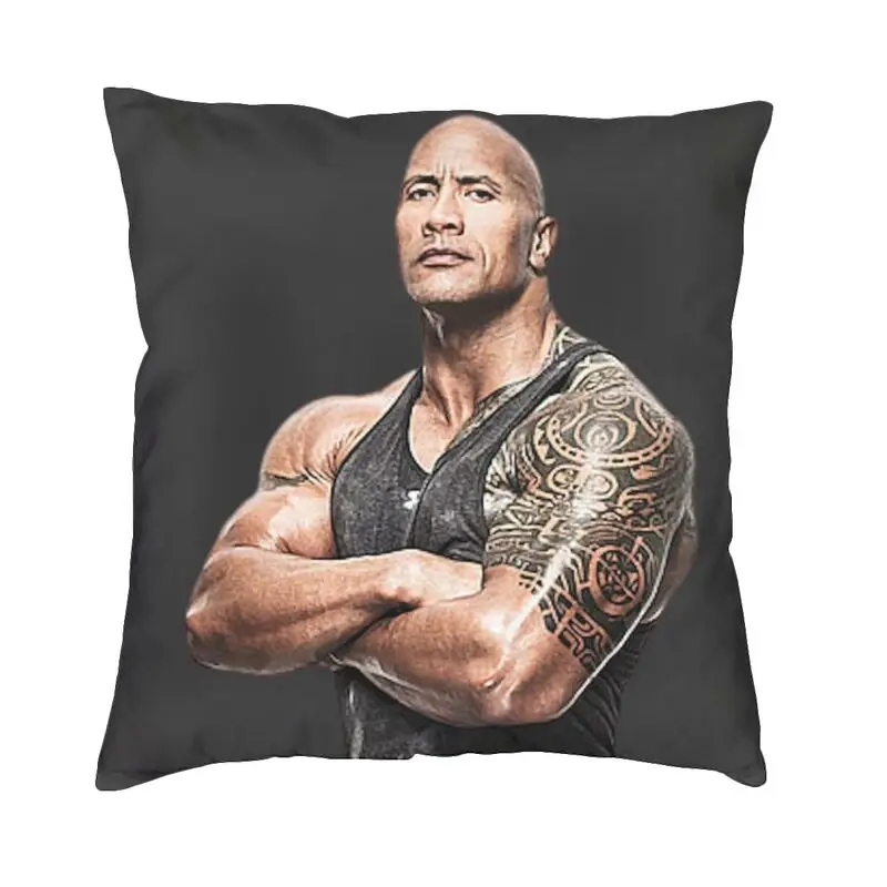 

Personalized The Rock Face Dwayne Throw Pillow Cover Home Decorative Printed Famous Actor Johnson Cushion Cover for Living Room