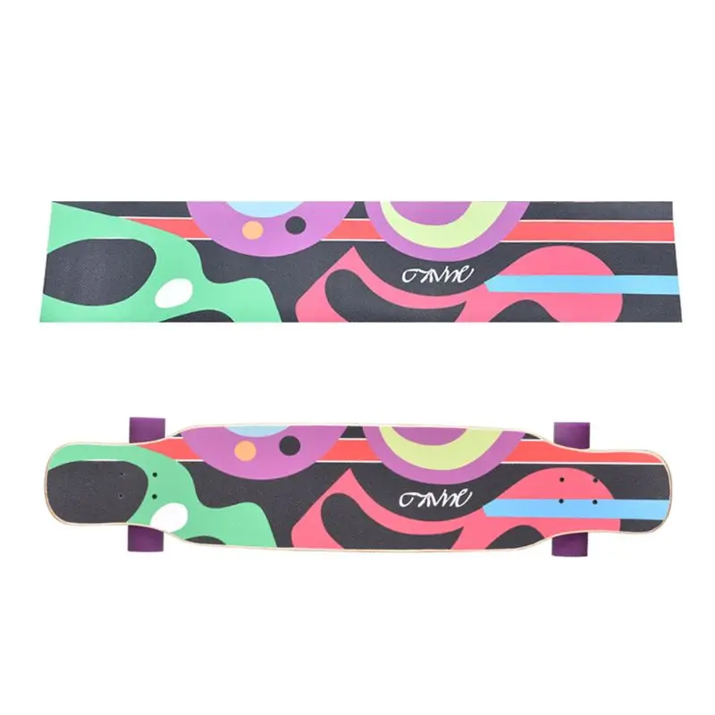 

47X10" 4 Style Sport Outdoor Skateboard Longboard Dancing Board Double Rocker Board Waterproof Griptape Sheet Sticker Deck Sandp