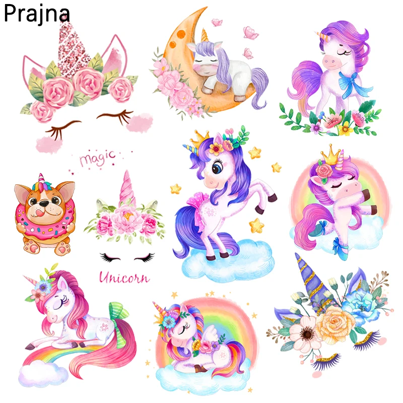 Термопатчи радужные с единорогом для одежды термонаклейки сделай сам животными