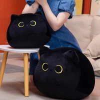 black cat stuffed doll ultra soft companionship elastic lovely cute black cat pillow cushion for birthday gift