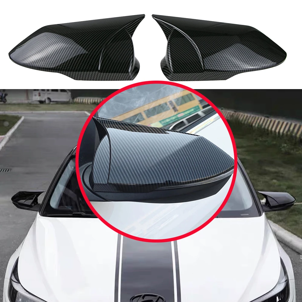 2Pcs Side Door Rearview Mirror Cover Trim Shell Protection Sticker For Hyundai Elantra 2021 Auto Exterior Accessories