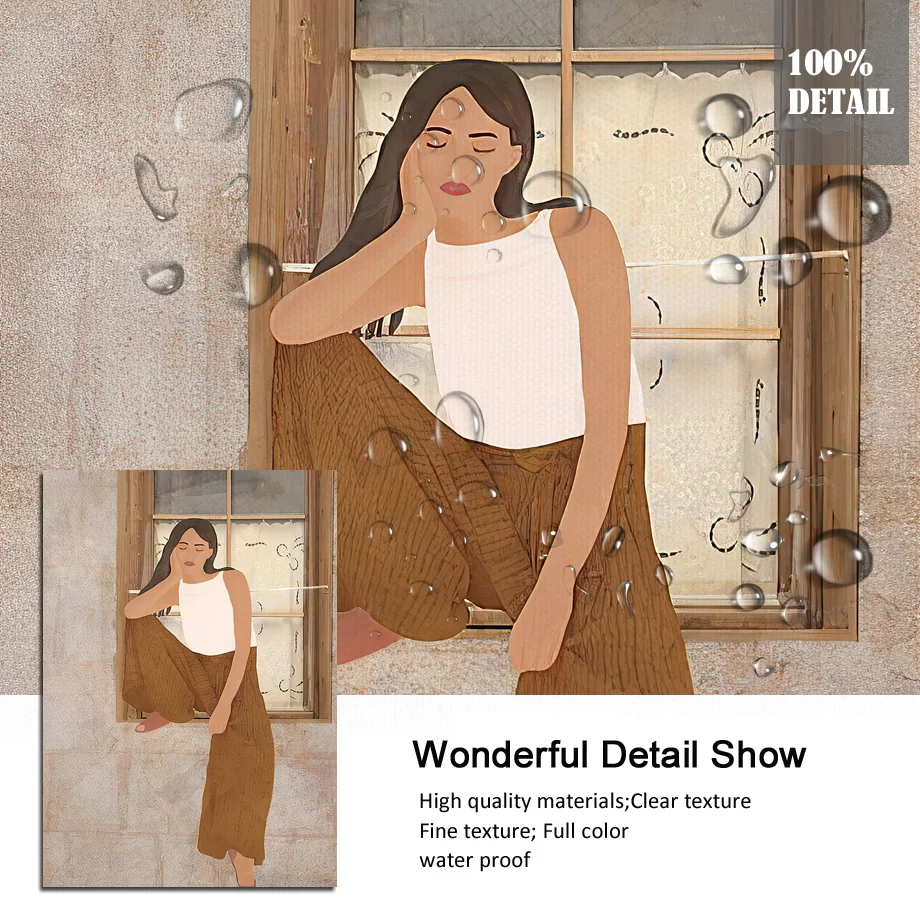 Модная девушка Пальма монстера лист ваза бохо ландшафтные постеры и