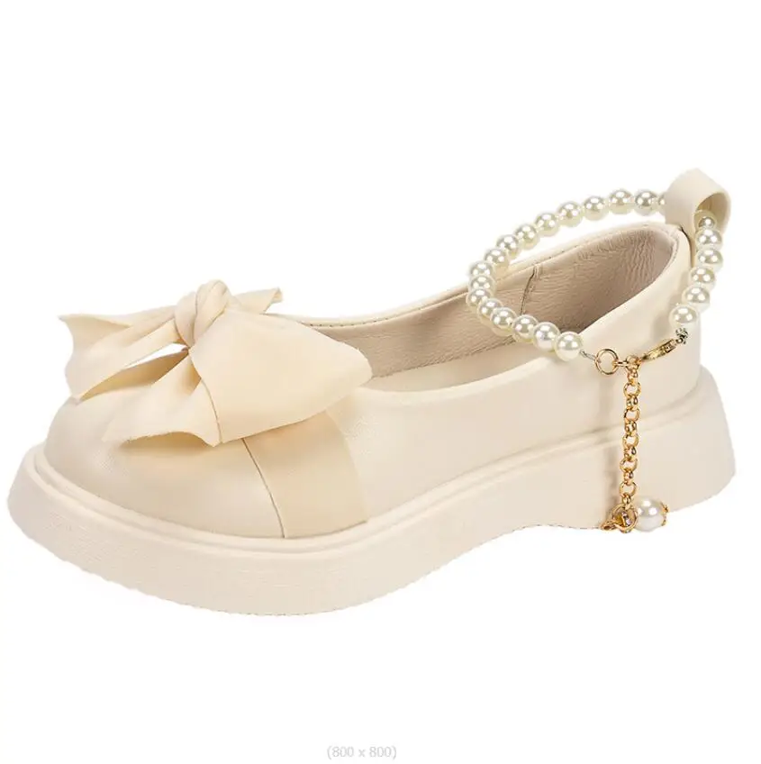 Fashion Sexy Women Casual Sweet Pearl chain Black Heels for Party Bridal Sexy Wedding Silver High Heel Shoes Pumps Coarse heel