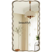 lbx european style full length mirror simple floor mirror wave hanging cloakroom dressing mirror