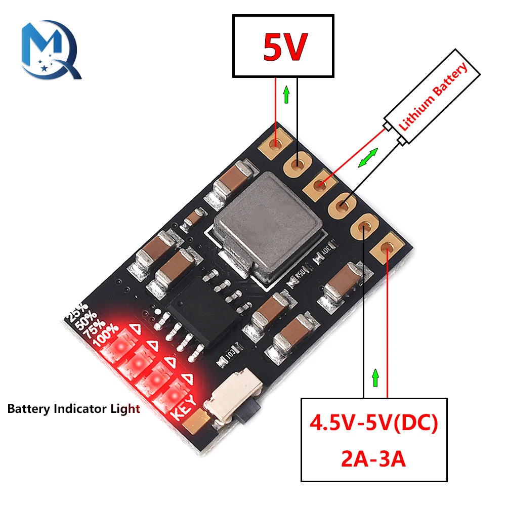 

2A 5V Charge Discharge Integrated 3.7V 4.2V Lithium Battery Boost Mobile Power Protection Diy Electronic PCB Board Module