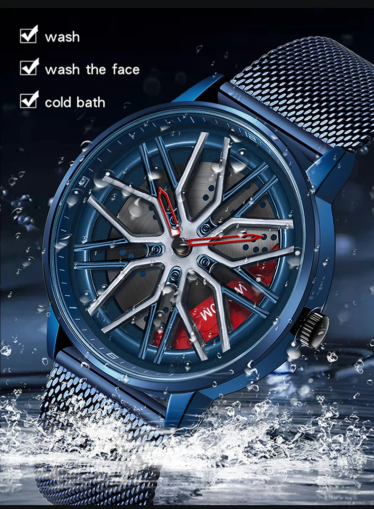 

[360° Spinning] SANDA 2023 Fashion New Flagship Men Quartz Watch Unique Racing & Furious Rotating Wheel Wristwatch Gifts 1107