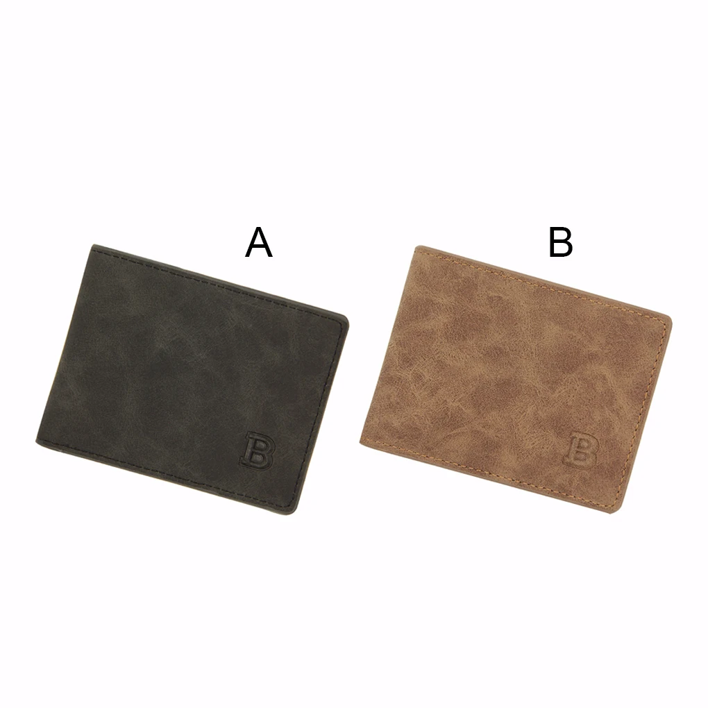 

Men Short Wallet Matte Card Holder Purse Coins Multi-card Bag Black