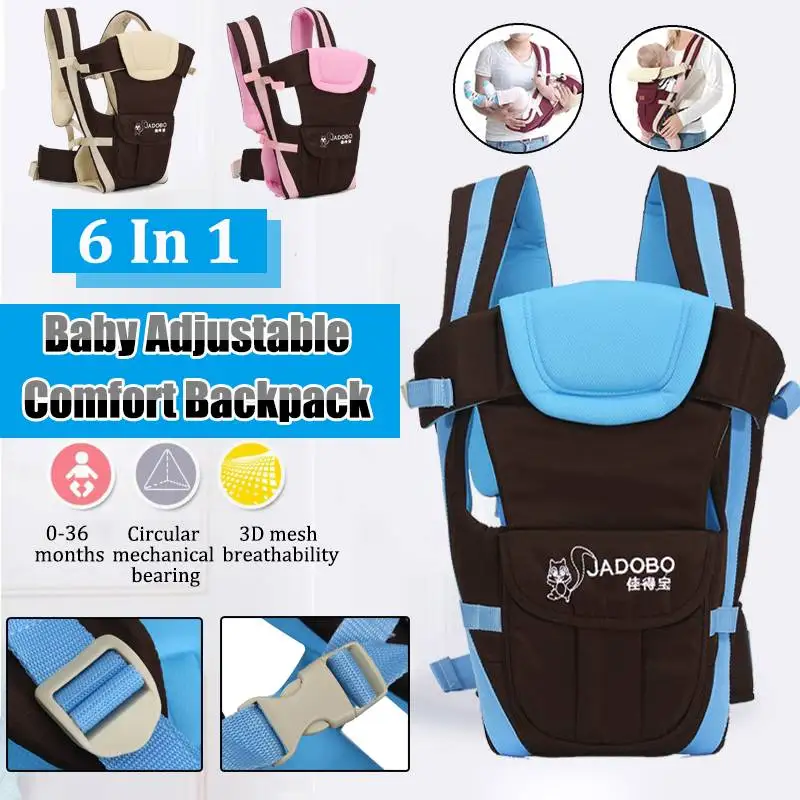 

6 in 1 Ergonomic Baby Carrier Infant Kid Baby Hipseat Sling Save Effort Kangaroo Baby Wrap Carrier for Baby Travel 2-24 months