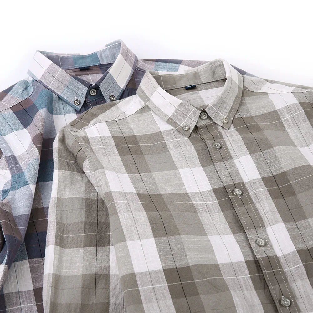 Simple Classic Plaid Men Shirt Long Sleeve Slim Fit Cotton New Arrival Fashion 100% Cotton Plaid Young Men Casual Shirts S-4XL