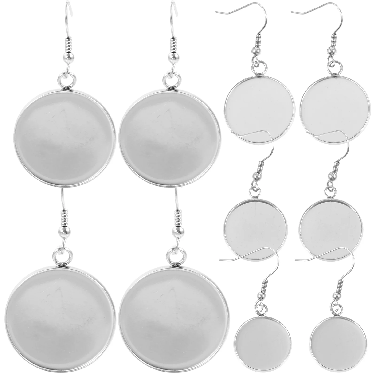 

10 Pcs Bezel Earrings Hook Base Trays Decor Holder Jewelry Pendant Stainless Steel Charm Blank Bezels Making