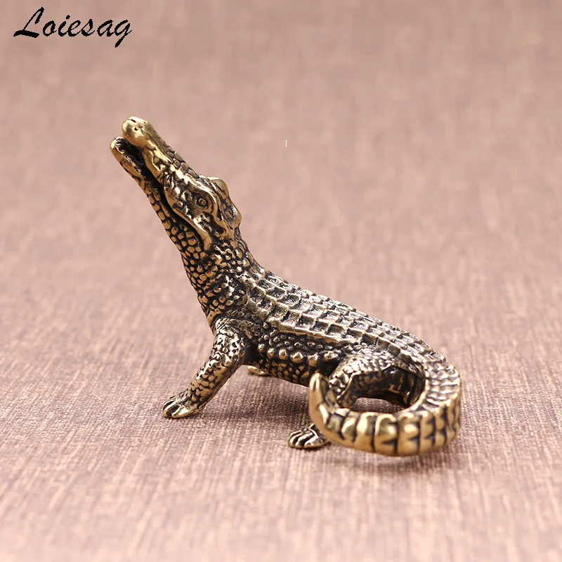 

Antique Pure Brass Collection Crocodile Ancient Copper Home Office Desk Decorative Crafts Commercial Ceremony Ornaments
