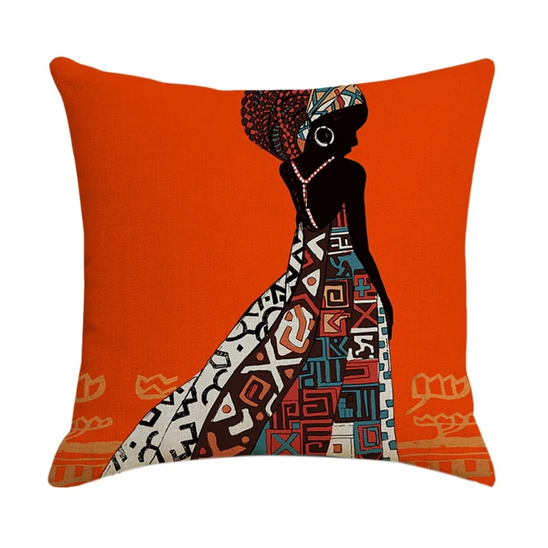 

African Nation Square Pillowcase Car Pattern Home Decor Linen Pillow Covers for Sofa Car Decor Gifts 45X45cm