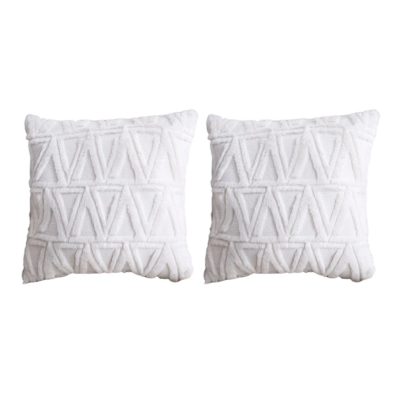

Plush Pillow Ins Nordic Double-Sided Plush Home Sofa Pillow Cover Office Cushion Cover