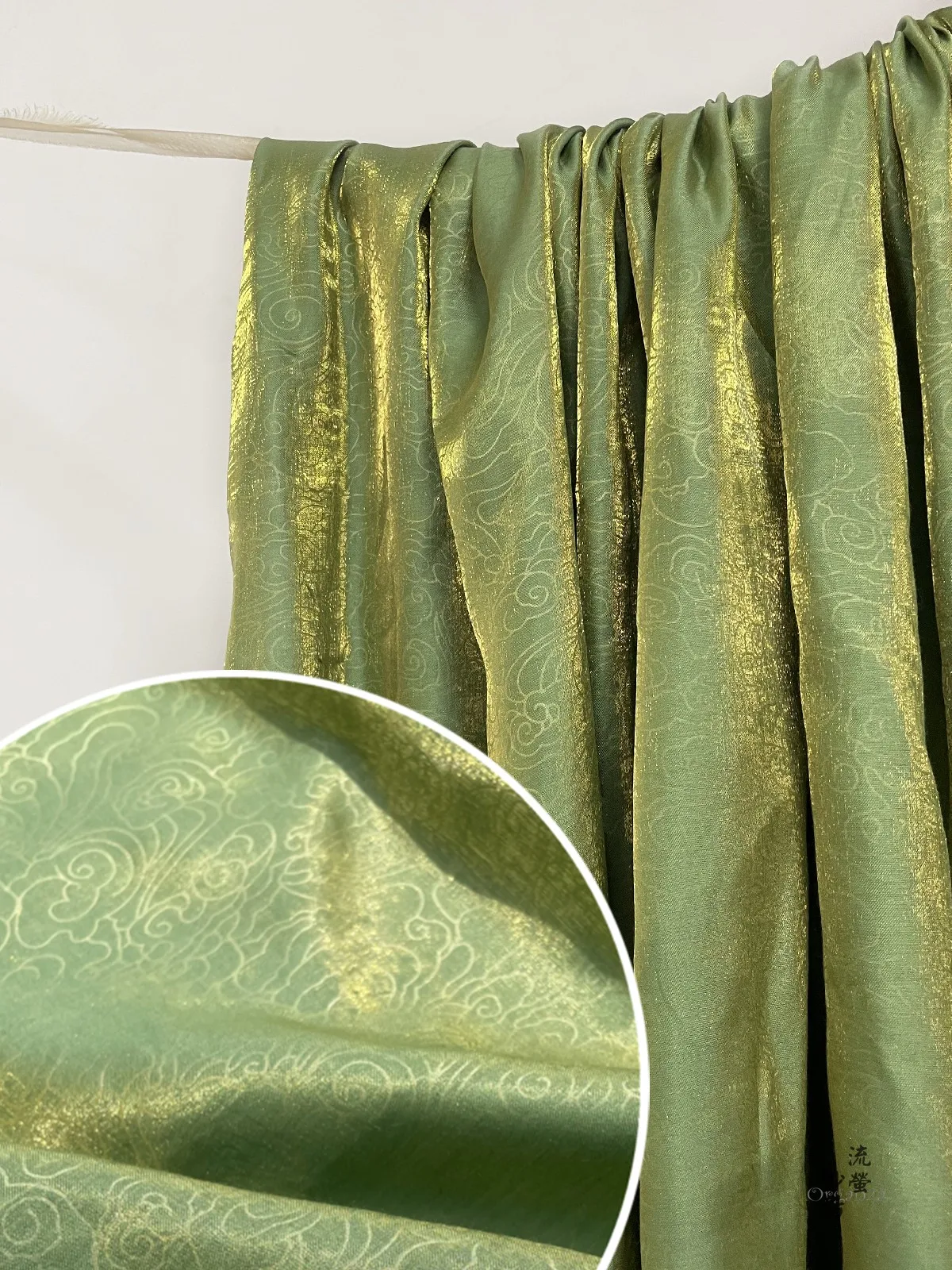 Атласная ткань с рисунком облаков и русалки Hanfu для изготовления женской одежды