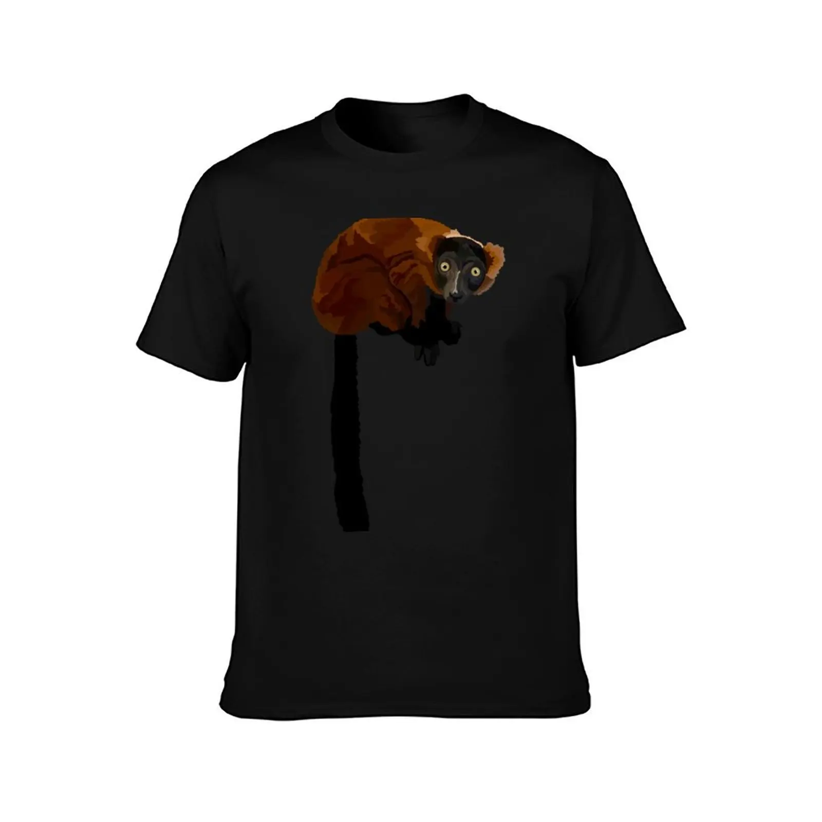 Футболка R is for Red Ruffed Lemur синие архивные мешковатые рубашки блузка винтажная