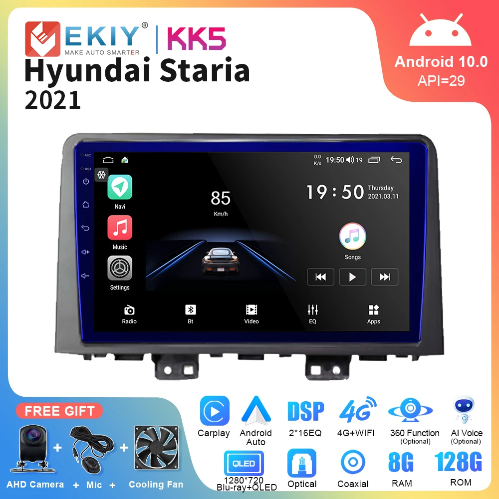 

EKIY KK5 QLED Car Radio For Hyundai Staria 2021 Multimedia Player Android Auto CarPlay Stereo 2Din DVD Navigation GPS Head Unit