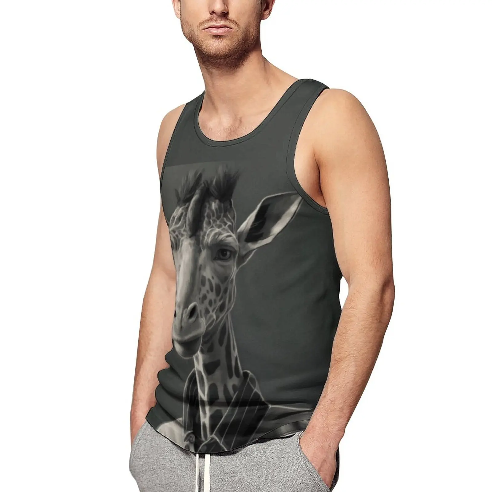 

Giraffe Daily Tank Top Dapper Clothing Bodybuilding Tops Mens Graphic Sportswear Sleeveless Vests Plus Size