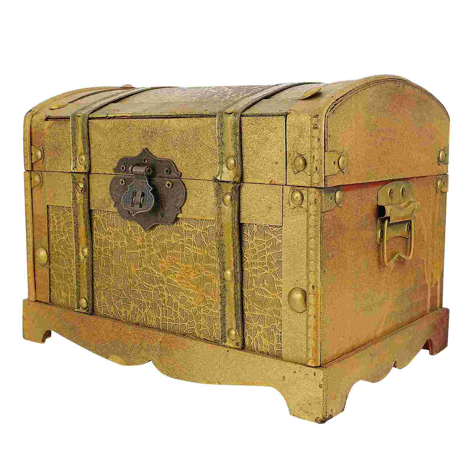 

Box Jewelry Treasure Trinket Organizer Storageholder Pirate Wooden Vintage Wood Ring Giftkeepsake Kidsearringdisplay