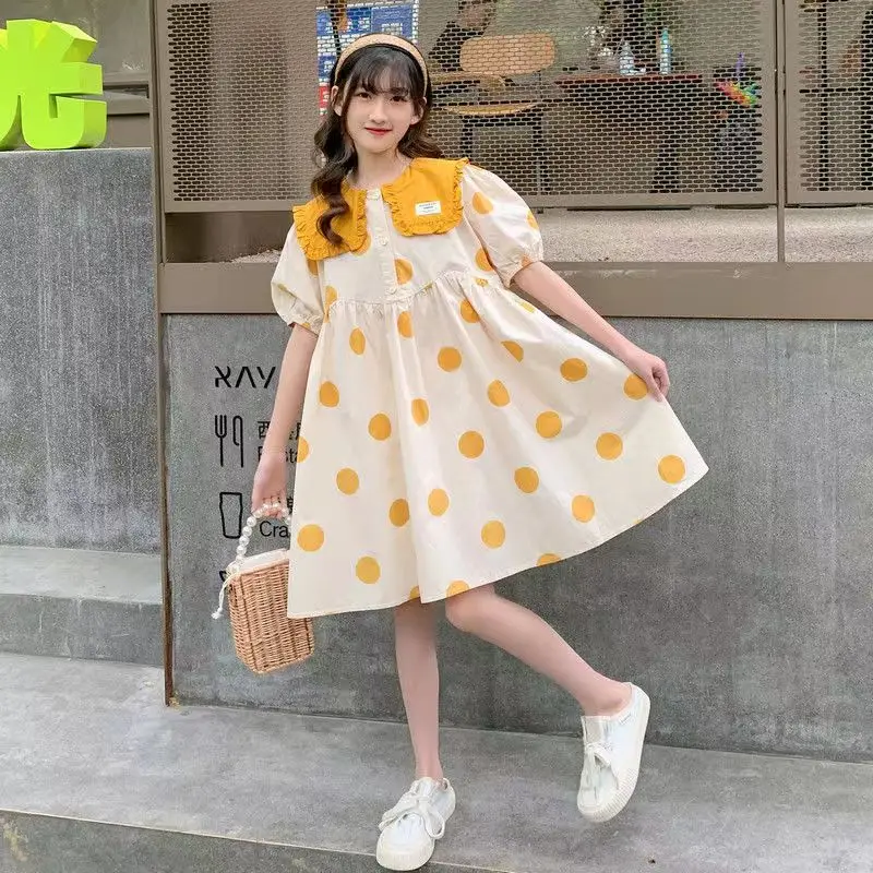 

Fashion Girls Dresses Summer Kids Casual School Dress Princess Children Clothes Birthday Party Dress for Girl 6 8 10 12 14 Years